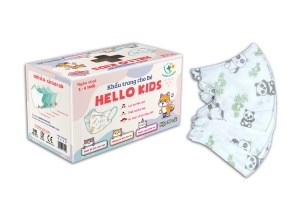 Khẩu Trang Em Bé Hello Kids 3D ( Họa Tiết Gấu Trúc - 50 Cái/Hộp )